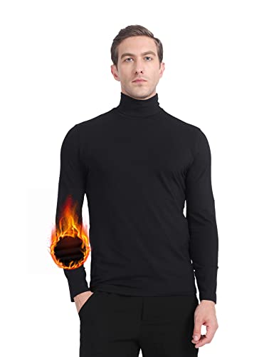MANCYFIT Men's Thermal Tops Turtleneck Shirt Fleece Lined Undershirt Long Sleeve Base Layer Pullover