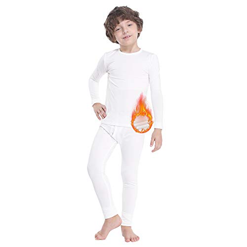 MANCYFIT Thermal Underwear for Boys Fleece Lined Long Johns Set Kids