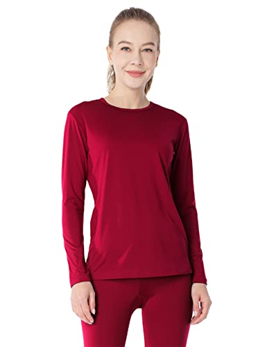 Subuteay Thermal Underwear for Women Sets - Crewneck Fleece Lined