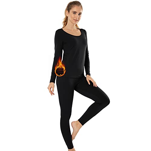 MANCYFIT | Thermal Underwear for Women Long Johns Set Fleece Lined Ultra Soft Scoop Neck