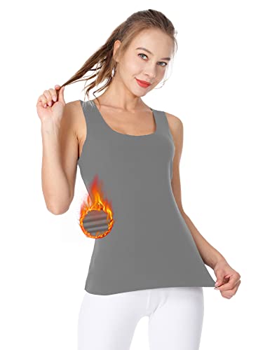 MANCYFIT | Thermal Tank Top for Women Fleece Cami Shirt Sleeveless Camisole Base Layer Seamless Warm Vest Scoop Neck