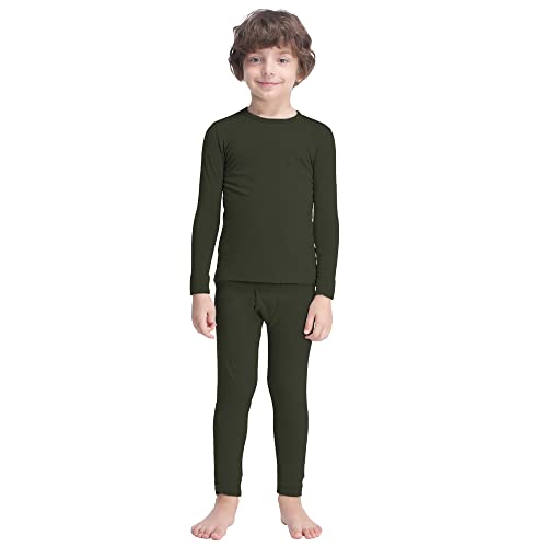 MANCYFIT | Thermal Underwear for Boys Fleece Lined Long Johns Set Kids Base Layer Ultra Soft