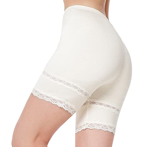 MANCYFIT Slip Shorts for Women Lace Trim Short Leggings Stretch Mid Thigh Undershorts