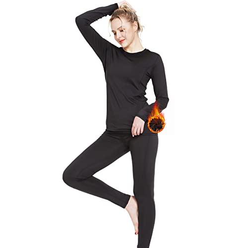 Thermal Underwear for Women, Cold Weather Gear Base Layer Top & Bottom Suit  for Skiing Running Winter Warm Long Johns Thermal Sets