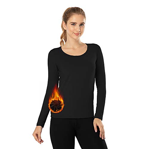 MANCYFIT | Thermal Tops for Women Fleece Lined Shirt Long Sleeve Base Layer V Neck