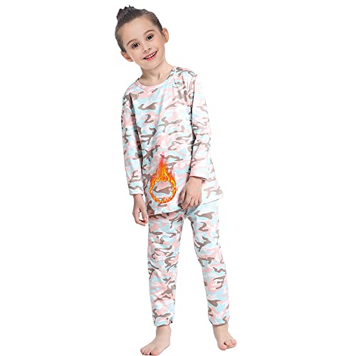 MANCYFIT | Thermal Underwear for Girls Fleece Lined Long Johns Set Kids Base Layer Ultra Soft