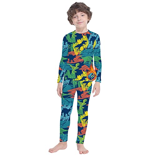 MANCYFIT Thermal Underwear for Boys Fleece Lined Long Johns Set Kids Base Layer Ultra Soft