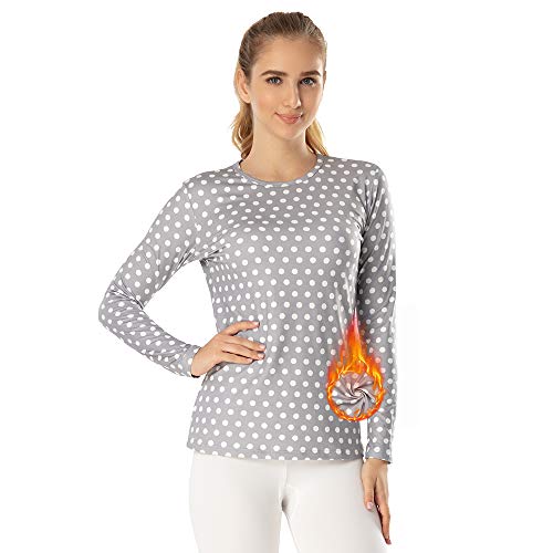 MANCYFIT | Womens Thermal Tops Fleece Lined Shirt Long Sleeve Base Layer
