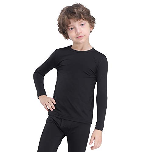 MANCYFIT | Thermal Tops for Boys Fleece Lined Underwear Long Sleeve Undershirts Baselayer