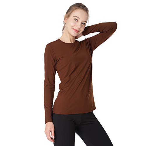  Womens Thermal Tops Fleece Lined Shirt Long Sleeve