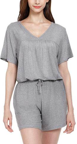 MANCYFIT Womens Pajamas Set Long Sleeves Sleepwear Soft Pj Lounge Sets V Neck Nightwear